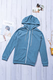 Oversized Zip Up Hoodie Sweatshirt Solid Color Jacket with Zipper