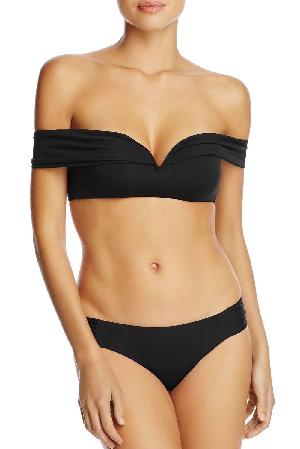 Women's Black Off Shoulder Bikini 2pcs Bathing Suit