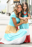 Multicolor Family Matching Color Block Maxi Dress for Women LC613732-22