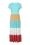 Multicolor Family Matching Color Block Maxi Dress for Women LC613732-22