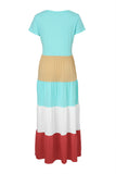 Multicolor Family Matching Color Block Maxi Dress for Women LC613732-22