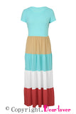 Multicolor Family Matching Color Block Maxi Dress for Women LC613732-22
