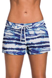 LC472155-5-S, LC472155-5-M, LC472155-5-L, LC472155-5-XL, LC472155-5-2XL, Sky Blue/Blue/Rose Drawstring Tie-dye Swim Shorts