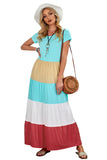 Multicolor Family Matching Color Block Maxi Dress for Women LC613732-22