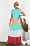 Multicolor Family Matching Color Block Maxi Dress for Women LC613732-22