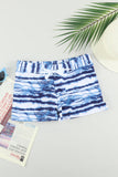 LC472155-5-S, LC472155-5-M, LC472155-5-L, LC472155-5-XL, LC472155-5-2XL, Sky Blue/Blue/Rose Drawstring Tie-dye Swim Shorts