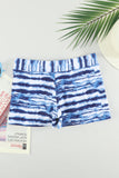 LC472155-5-S, LC472155-5-M, LC472155-5-L, LC472155-5-XL, LC472155-5-2XL, Sky Blue/Blue/Rose Drawstring Tie-dye Swim Shorts