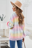 LC271343-22-S, LC271343-22-M, LC271343-22-L, LC271343-22-XL, LC271343-22-2XL, Multicolor  Ombre Tie-dye Drop Shoulder Cardigan