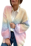 LC271343-22-S, LC271343-22-M, LC271343-22-L, LC271343-22-XL, LC271343-22-2XL, Multicolor  Ombre Tie-dye Drop Shoulder Cardigan