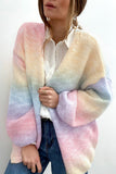 LC271343-22-S, LC271343-22-M, LC271343-22-L, LC271343-22-XL, LC271343-22-2XL, Multicolor  Ombre Tie-dye Drop Shoulder Cardigan