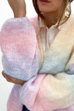 LC271343-22-S, LC271343-22-M, LC271343-22-L, LC271343-22-XL, LC271343-22-2XL, Multicolor  Ombre Tie-dye Drop Shoulder Cardigan