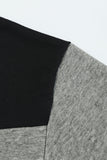 LC2539002-2-S, LC2539002-2-M, LC2539002-2-L, LC2539002-2-XL, LC2539002-2-2XL, Black Triple Colorblock Zipper Sweatshirt   Colorblock Leopard Zipper Sweatshirt
