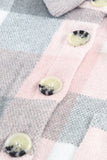 Womens Long Sleeve Plaid Shirts Flannel Lapel Button Down Shacket Jacket Coats