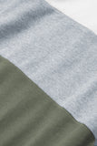 LC2539002-1-M, LC2539002-1-L, LC2539002-1-XL, White Triple Colorblock Zipper Sweatshirt   Colorblock Leopard Zipper Sweatshirt