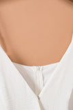 LC643831-1-S, LC643831-1-M, LC643831-1-L, LC643831-1-XL, LC643831-1-XS, White Solid Spaghetti Strap Wide Leg Drawstring High Waist Jumpsuit