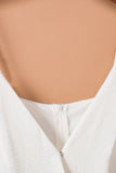 LC643831-1-S, LC643831-1-M, LC643831-1-L, LC643831-1-XL, LC643831-1-XS, White Solid Spaghetti Strap Wide Leg Drawstring High Waist Jumpsuit