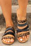 LC12846-17-37, LC12846-17-38, LC12846-17-39, LC12846-17-40, LC12846-17-41, LC12846-17-42, Brown Roman Leopard Leopard Print Slip on Open Toe Strap Slippers Sandals
