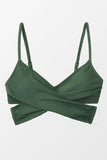 LC46234-9-S, LC46234-9-M, LC46234-9-L, LC46234-9-XL, Green Wrap Tie Back Bikini Top