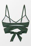 LC46234-9-S, LC46234-9-M, LC46234-9-L, LC46234-9-XL, Green Wrap Tie Back Bikini Top