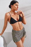 LC472108-20-S, LC472108-20-M, LC472108-20-L, LC472108-20-XL,  Leopard Drawstring Ruched Swim Skirt