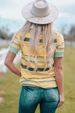 Stripe Womens Multicolor Stripes Crew Neck T Shirt LC25114092-19