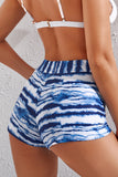 LC472155-5-S, LC472155-5-M, LC472155-5-L, LC472155-5-XL, LC472155-5-2XL, Sky Blue/Blue/Rose Drawstring Tie-dye Swim Shorts