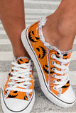 Women's Orange Halloween Pumpkin Lace Up Canvas Shoes