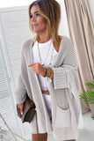 LC271725-16-S, LC271725-16-M, LC271725-16-L, LC271725-16-XL, LC271725-16-2XL, Khaki Oversized Fold Over Sleeve Sweater Cardigan