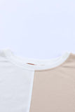 LC25116711-14-S, LC25116711-14-M, LC25116711-14-L, LC25116711-14-XL, LC25116711-14-2XL, Orange Pocketed Color Block Patchwork Long Sleeve Top