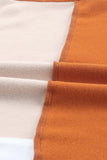 LC25116711-14-S, LC25116711-14-M, LC25116711-14-L, LC25116711-14-XL, LC25116711-14-2XL, Orange Pocketed Color Block Patchwork Long Sleeve Top
