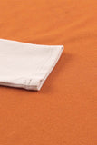 LC25116711-14-S, LC25116711-14-M, LC25116711-14-L, LC25116711-14-XL, LC25116711-14-2XL, Orange Pocketed Color Block Patchwork Long Sleeve Top
