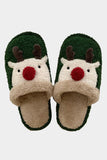 Christmas Reindeer Slippers for Women Xmas Slippers Indoor Plush Slip-on Shoes