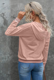 Women's V Neck Lace Up Criss Cross Long Sleeve Drawstring Pullover Sweatshirts Tops
