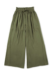 LC7711508-9-S, LC7711508-9-M, LC7711508-9-L, LC7711508-9-XL, Green Drawstring Smocked High Waist Wide Leg Pants