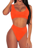 Women's Crop Top High Waisted Set Cheeky High Cut Swimsuit Bathing Suit