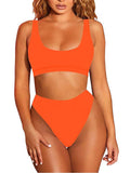 Women's Crop Top High Waisted Set Cheeky High Cut Swimsuit Bathing Suit