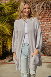 LC271725-16-S, LC271725-16-M, LC271725-16-L, LC271725-16-XL, LC271725-16-2XL, Khaki Oversized Fold Over Sleeve Sweater Cardigan