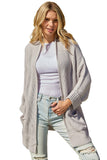 LC271725-16-S, LC271725-16-M, LC271725-16-L, LC271725-16-XL, LC271725-16-2XL, Khaki Oversized Fold Over Sleeve Sweater Cardigan