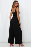 Women's Sleeveless Wide Leg Jumpsuits Smocked Back High Waist Romper