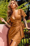 LC6113672-16-S, LC6113672-16-M, LC6113672-16-L, LC6113672-16-XL, LC6113672-16-2XL, Khaki dress