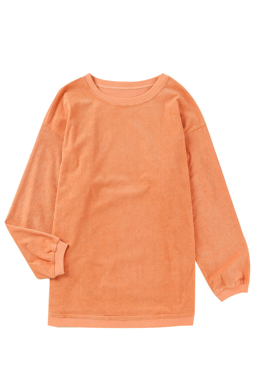 Women s Ribbed Corded Oversized Sweatshirt PinkQueenShop