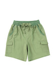 LC731204-9-S, LC731204-9-M, LC731204-9-L, LC731204-9-XL, LC731204-9-2XL, Green Cotton-Blend Casual Drawstring Shorts