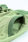 LC731204-9-S, LC731204-9-M, LC731204-9-L, LC731204-9-XL, LC731204-9-2XL, Green Cotton-Blend Casual Drawstring Shorts
