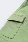 LC731204-9-S, LC731204-9-M, LC731204-9-L, LC731204-9-XL, LC731204-9-2XL, Green Cotton-Blend Casual Drawstring Shorts