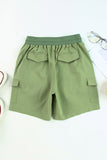 LC731204-9-S, LC731204-9-M, LC731204-9-L, LC731204-9-XL, LC731204-9-2XL, Green Cotton-Blend Casual Drawstring Shorts