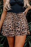 LC731257-20-S, LC731257-20-M, LC731257-20-L, LC731257-20-XL, Leopard  Print Smocked Waistband High Waist Casual Shorts