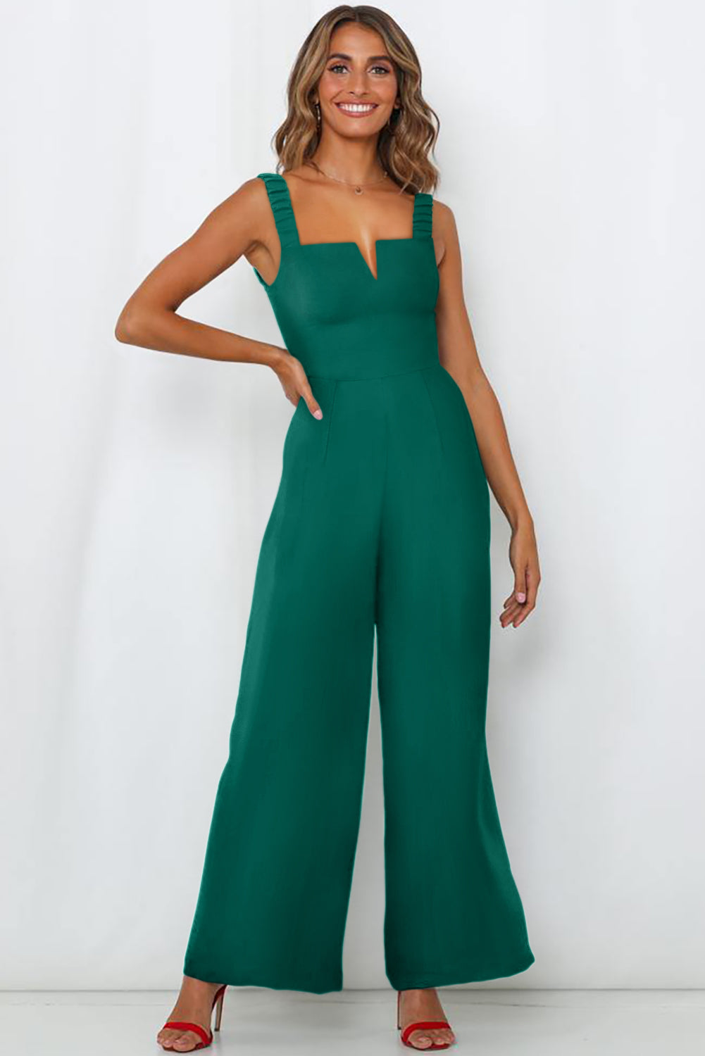 LC6411696-109-S, LC6411696-109-M, LC6411696-109-XL, LC6411696-109-L, Green Jumpsuit