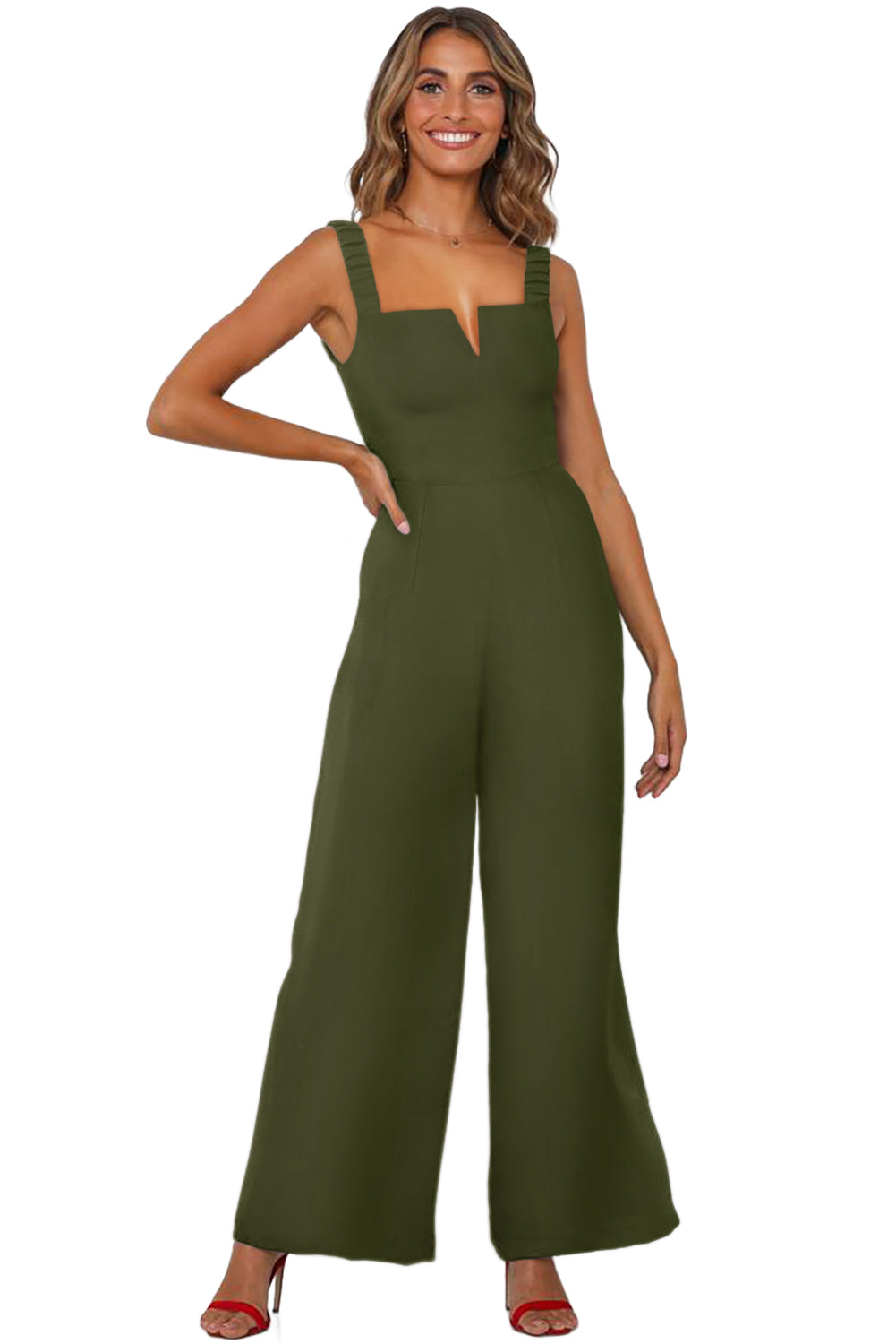 LC6411696-9-S, LC6411696-9-M, LC6411696-9-XL, LC6411696-9-L, Green Jumpsuit
