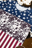 LC25220091-5-S, LC25220091-5-M, LC25220091-5-L, LC25220091-5-XL, Blue Western Flag Print Patchwork T-shirt