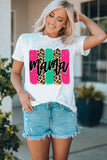 LC25220217-1-S, LC25220217-1-M, LC25220217-1-L, LC25220217-1-XL, LC25220217-1-2XL, White Mama Leopard Brush Stroke Graphic T Shirt